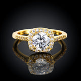Swarovski Crystal Halo Ring in 18K Gold Plated