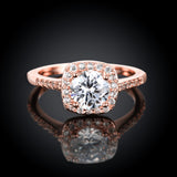 Swarovski Crystal Halo Ring in 18K Gold Plated